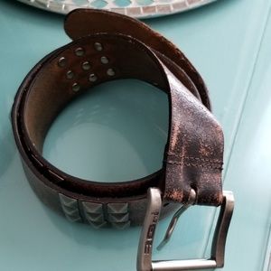 Studded leather belt